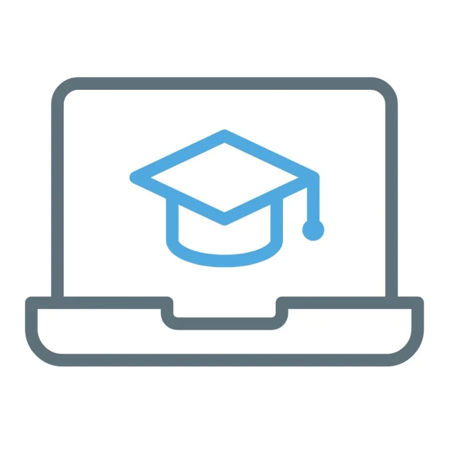 Icon of a 100% online RBQ course, available anywhere in Quebec through the Gestion Solution Construction platform