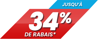 Jusqu'à 34% de rabais